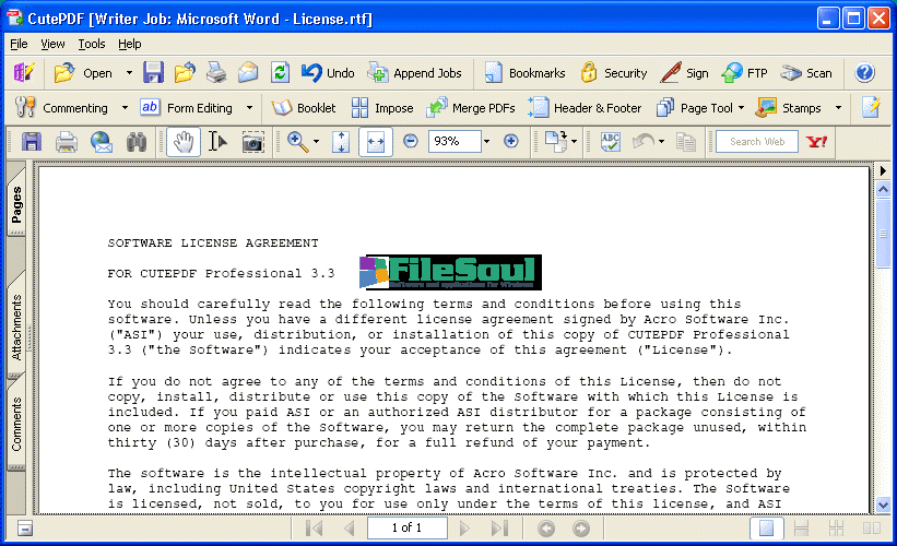 CutePDF Writer 3.0 download for Windows - FileSoul.com